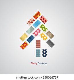 abstract retro tree. merry christmas background