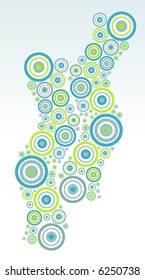 abstract retro vector background with retro circles and branches