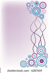 abstract retro vector background with retro circles and branches