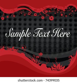 abstract retro vector design with floral frame for text over halftone
