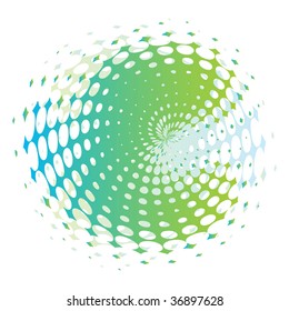 abstract retro vector dots halftone wave