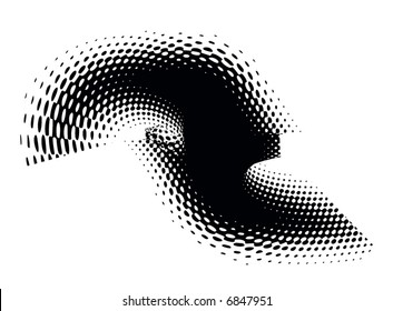 abstract retro vector dots halftone wave