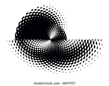 abstract retro vector dots halftone wave