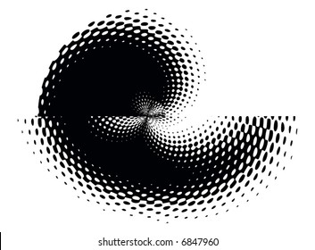 abstract retro vector dots halftone wave