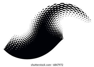 abstract retro vector dots halftone wave