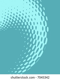 abstract retro vector dots halftone wave on blank page