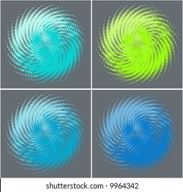 abstract retro vector dots halftone waves
