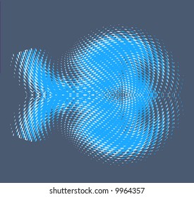 abstract retro vector dots halftone wave