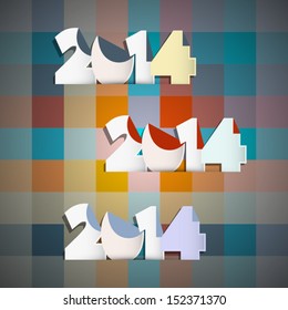 Abstract Retro Vector Happy New Year 2014 Background