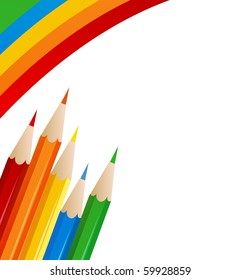abstract retro vector paint pencils