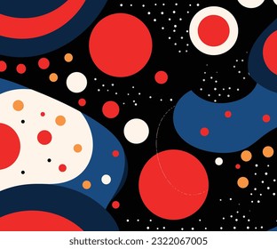 abstract retro vector pattern for commercial web use, in the style of alexander milne calder, playful yet dark, animated gifs, playful shapes, navy and crimson, playful doodles, blink-and-you-miss-it 