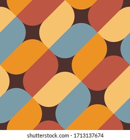 Abstract retro vector pattern. Vividly colored repeating pattern in 70s style. Perfect for wallpapers, backgrounds, textile, fabric.