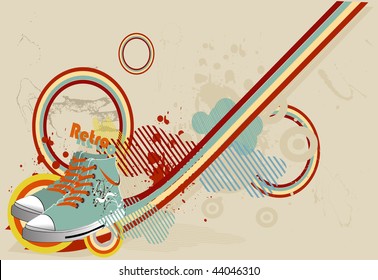 abstract retro vector sneaker shoe