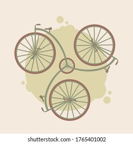 Abstract Retro vintage bicycle background concept.Vector illustration of vintage bicycles with abstract design series.