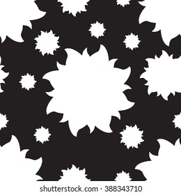Abstract retro vintage seamless pattern in black and white  Isolated on White Background