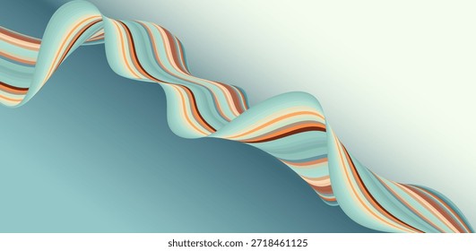 Abstractas fondo de onda retro con líneas de cinta de colores que fluyen.