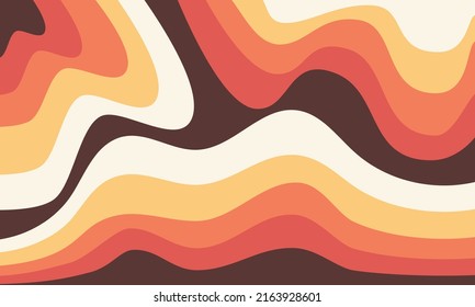 Abstract retro wavy groovy psychedelic background