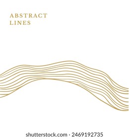 Abstract retro wavy landscape lines