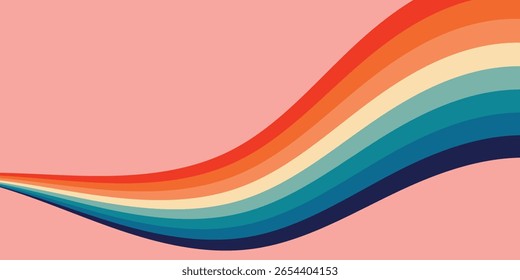 Abstract retro wavy lines wallpaper background.