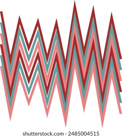 An abstract retro zig zag stripe pattern design element.