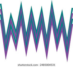 Un elemento abstracto de diseño de patrón de rayas de zig zag retro.