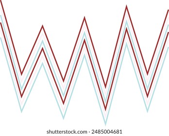Un elemento abstracto de diseño de patrón de rayas de zig zag retro.