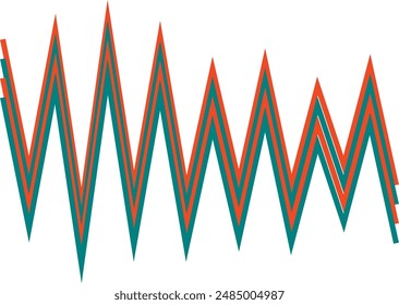 An abstract retro zig zag stripe pattern design element.