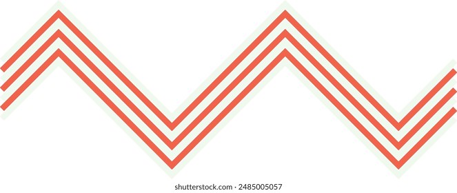 An abstract retro zig zag stripe pattern design element.