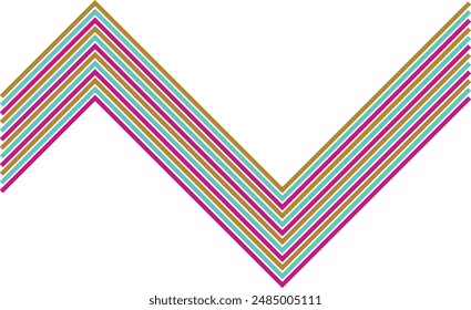 An abstract retro zig zag stripe pattern design element.