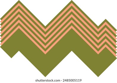 An abstract retro zig zag stripe pattern design element.
