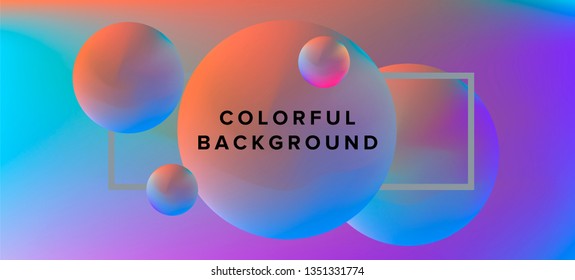 Abstract retrofuturistic background with 3d spheres. Cosmic landscape, nebula and planets. 