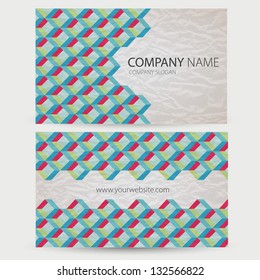 Abstract retro-style set of cards. Vector