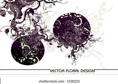 abstract retro-vector floral design