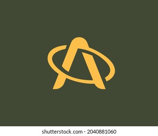 Abstract revolving letter A modern logotype icon design concept. Universal minimalist initials, planet logo. Vector illustration
