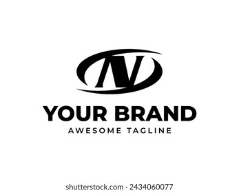 Abstract revolving letter N modern logotype design for Universal company