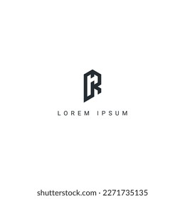 Resumen de la letra RH HR estilo sencillo diseño de logotipo empresarial plantilla vectorial.