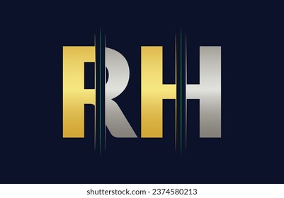Resumen de la plantilla de diseño del logotipo de la letra RH. Ilustración del logotipo del vector.