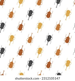 Abstract Rhino Beetles Insect Shape Vector Graphic Seamless Patter can be use for background and apparel design
