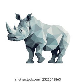 Abstract rhino design over white