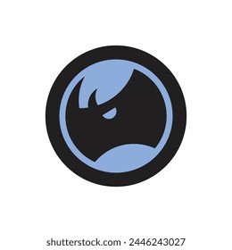 Abstract Rhino Logo Design Template, circle rhino head modern logo.