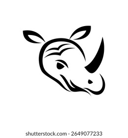 Modelo de design de logotipo Rhino abstrato, logotipo moderno cabeça de rinoceronte.