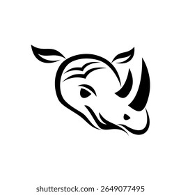 Modelo de design de logotipo Rhino abstrato, logotipo moderno cabeça de rinoceronte.