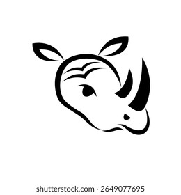 Modelo de design de logotipo Rhino abstrato, logotipo moderno cabeça de rinoceronte.
