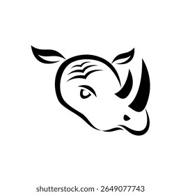 Modelo de design de logotipo Rhino abstrato, logotipo moderno cabeça de rinoceronte.
