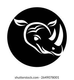 Modelo de design de logotipo Rhino abstrato, logotipo moderno cabeça de rinoceronte.