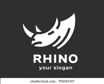 Abstract rhino logo template. Vector format, available for editing.