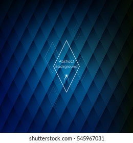 Fondo azul rombólico abstracto para sus diseños. Elegante tapiz geométrico.