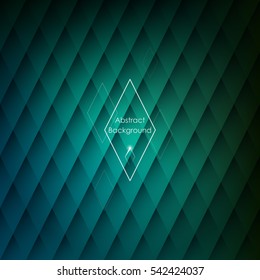 Abstract rhombic green background for your designs. Elegant geometric wallpaper.