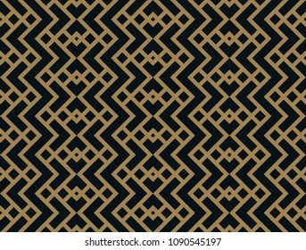 Abstract rhombus geometric pattern with lines. seamless pattern vector with gold color.