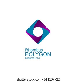 Abstract rhombus geometric vector brochure template with arrows. Flyer layout. Flat style. Infographic elements.